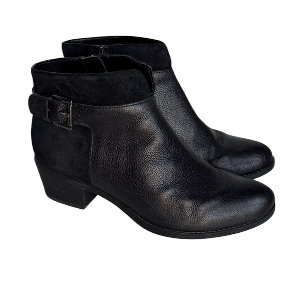Naturalizer Wanya Black Leather Ankle Boots Size 8.5 W